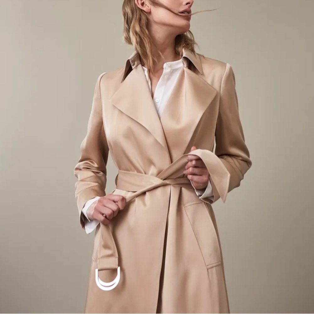 Beige Trench Coat for Women - Classic Long Coat - Picture 2 of 13